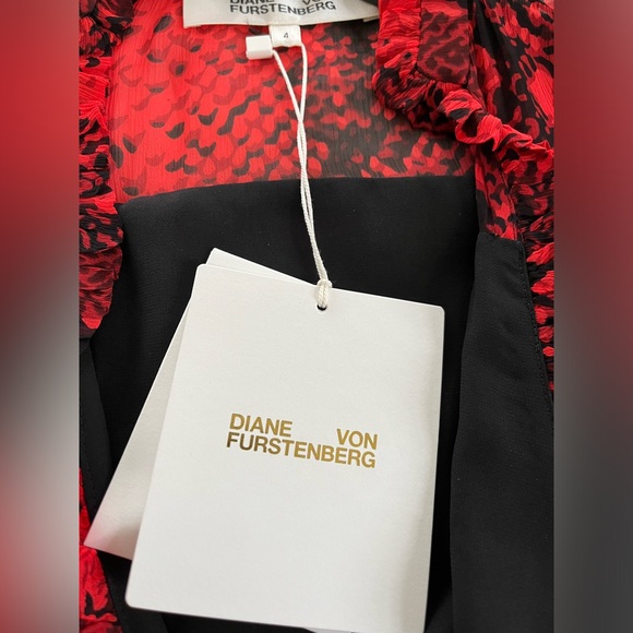 Diane Von Furstenberg DVF Adele Dress snake print carmine red - New with tags - Picture 4 of 11